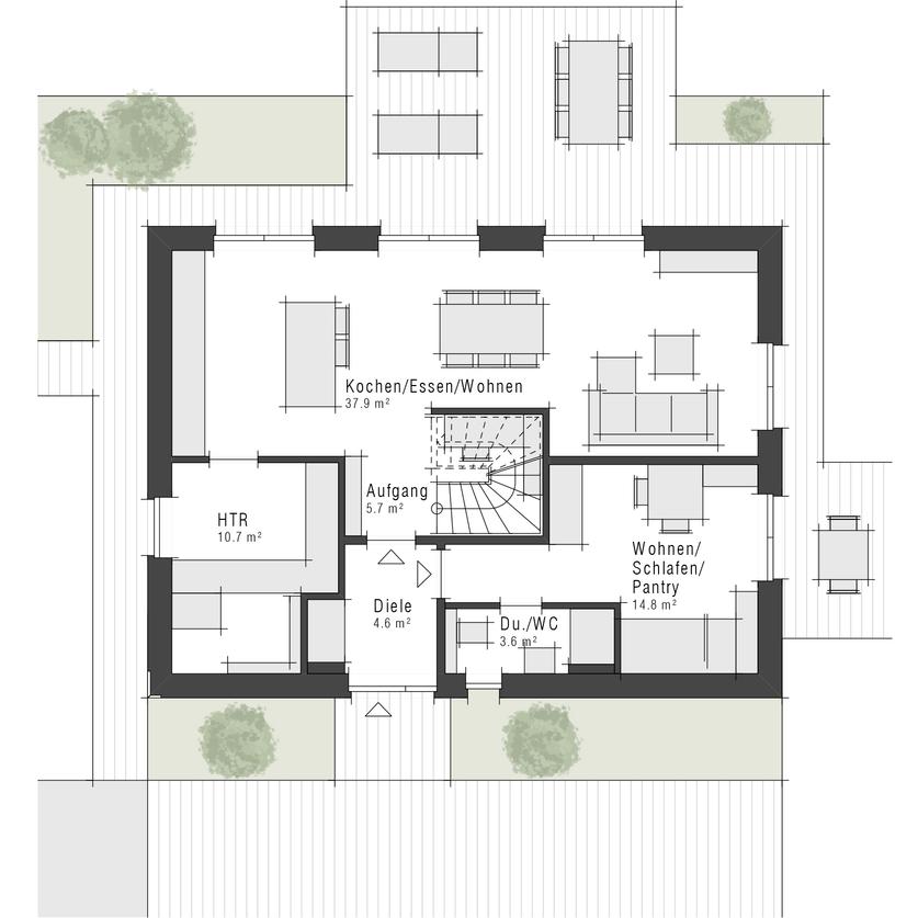 Grundriss  Erdgeschoss ELW Maxime XL Next