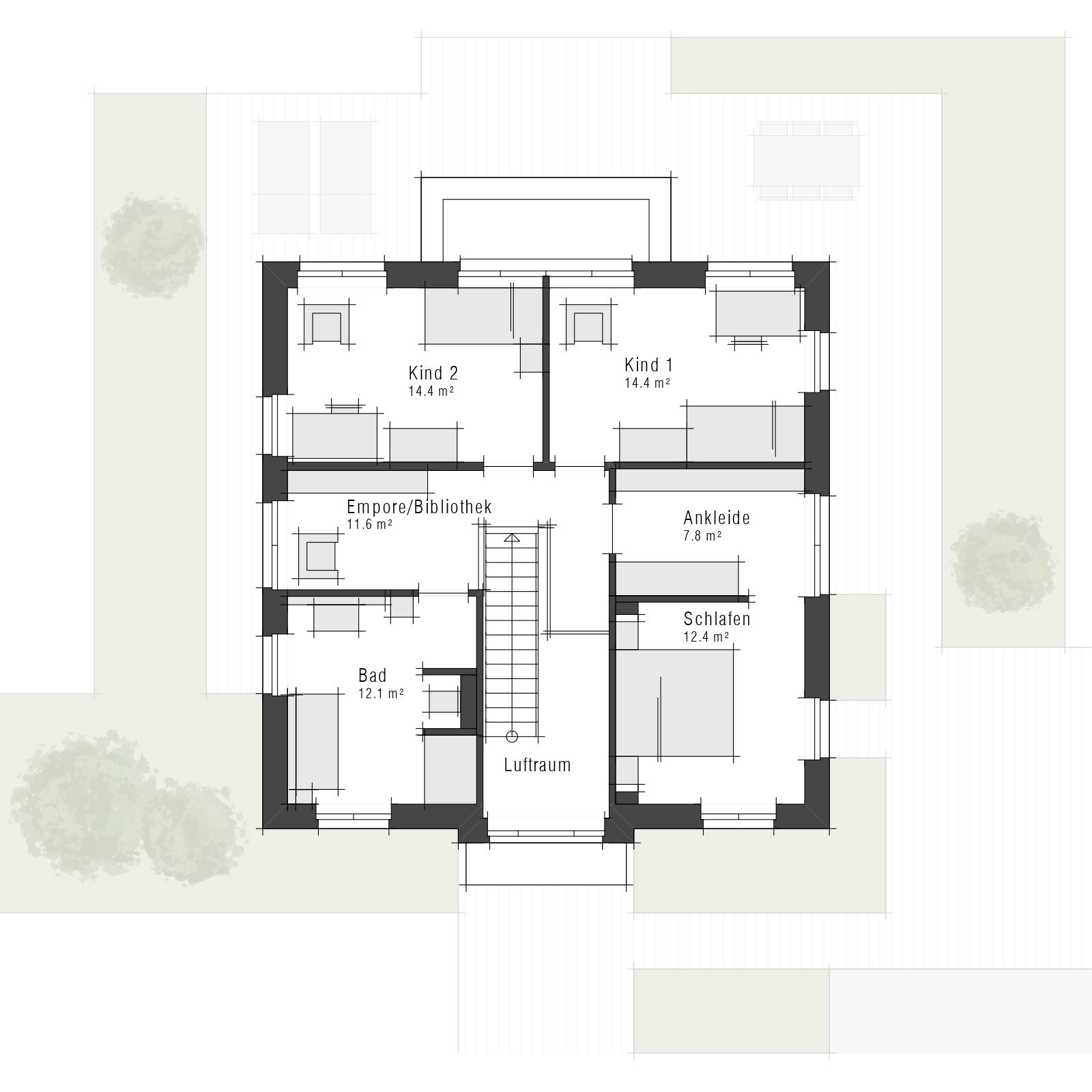 Grundriss Maxime 720 II im Stil klassisch - Stadtvilla von Viebrockhaus - Obergeschoss