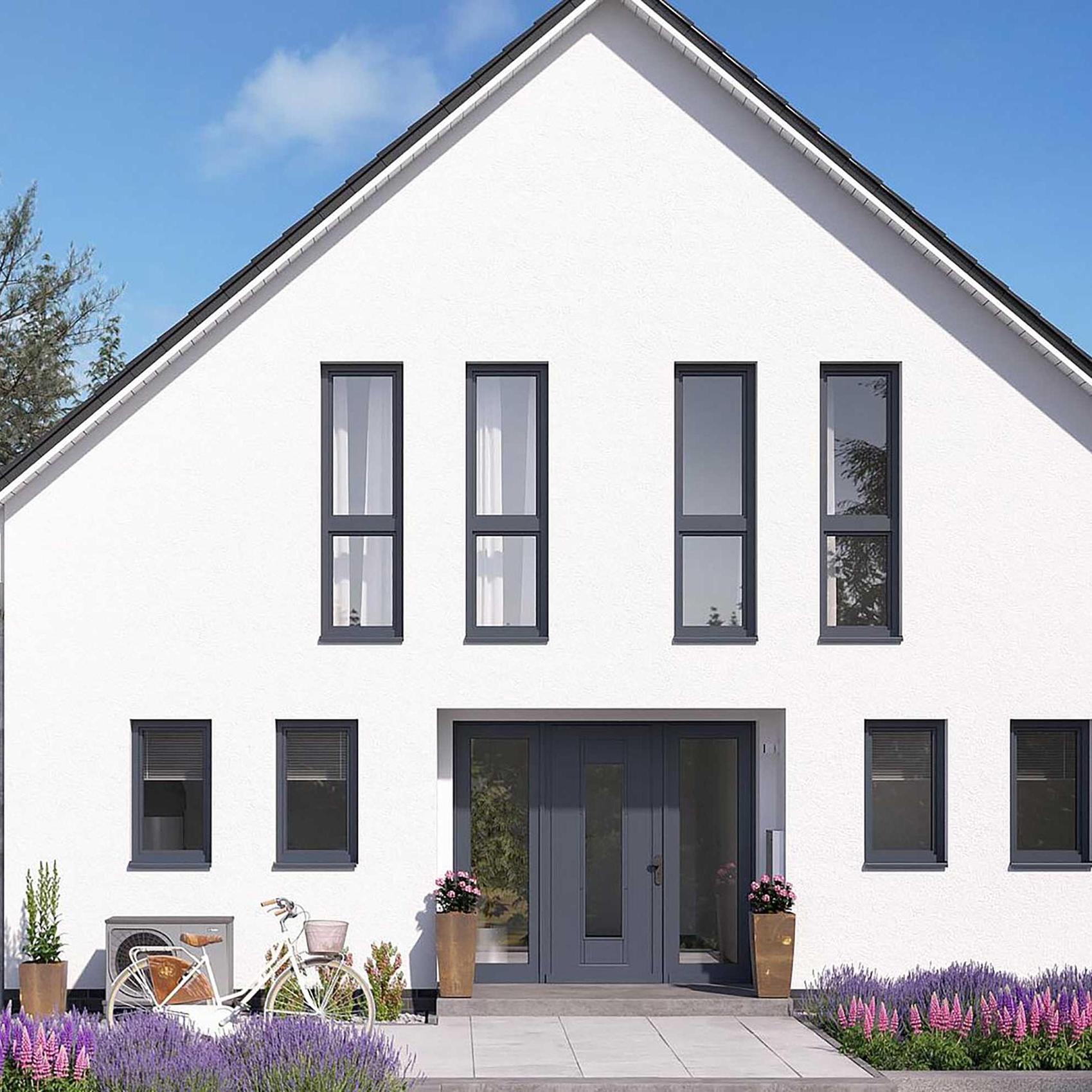 Blick auf die Haustür eines Einfamilienhauses von Viebrockhaus