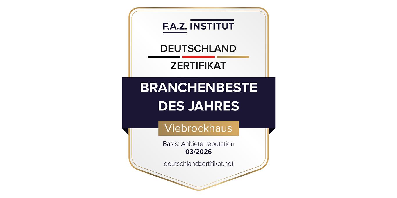 F.A.Z. Institut Deutschland-Zertifikat: Branchenbeste des Jahres 2026 – Viebrockhaus