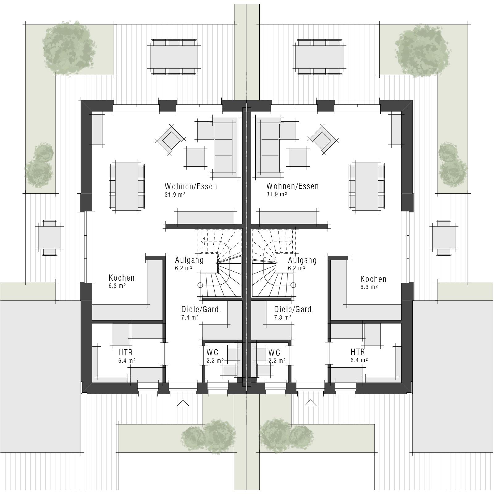 Grundriss Erdgeschoss V10 D von Viebrockhaus