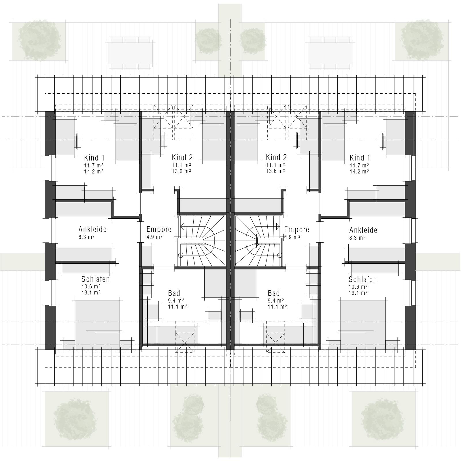 Grundriss Obergeschoss (ohne Dachgeschossausbau) V12 D von Viebrockhaus