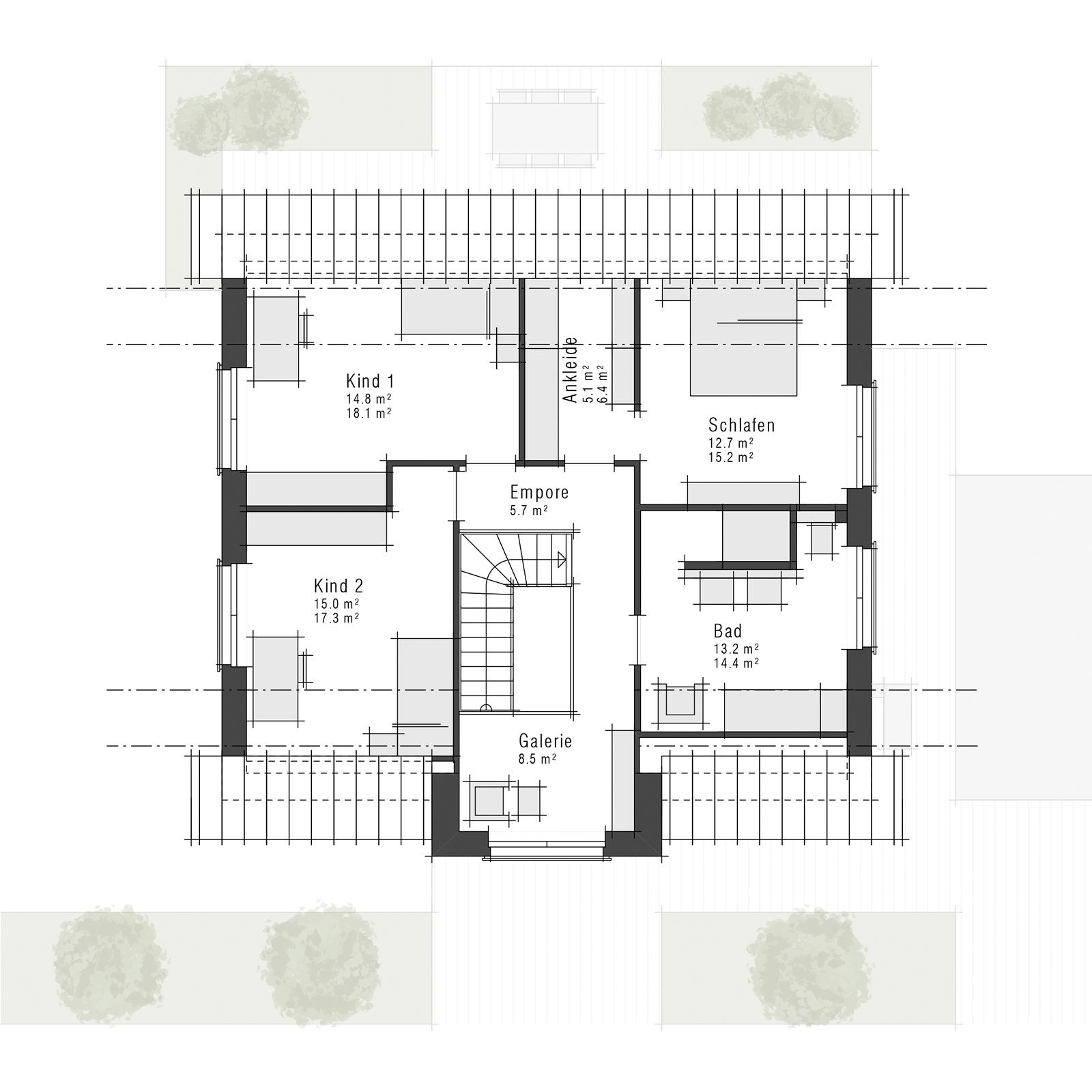 Grundriss Dachgeschoss eines Einfamilienhauses Edition 730 von Viebrockhaus