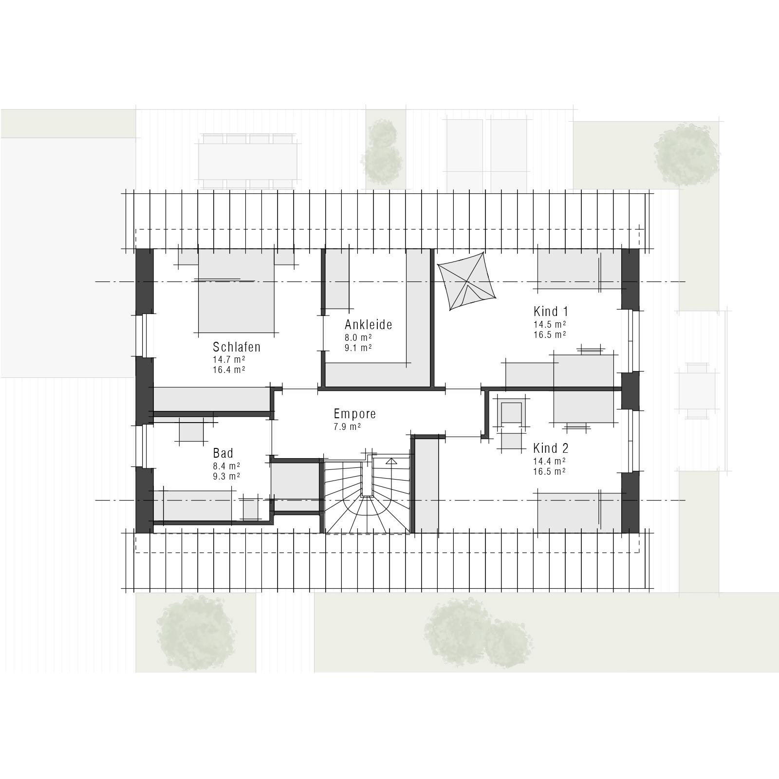 Grundriss vom Dachgeschoss des V2 Limited - Einfamilienhaus von Viebrockhaus