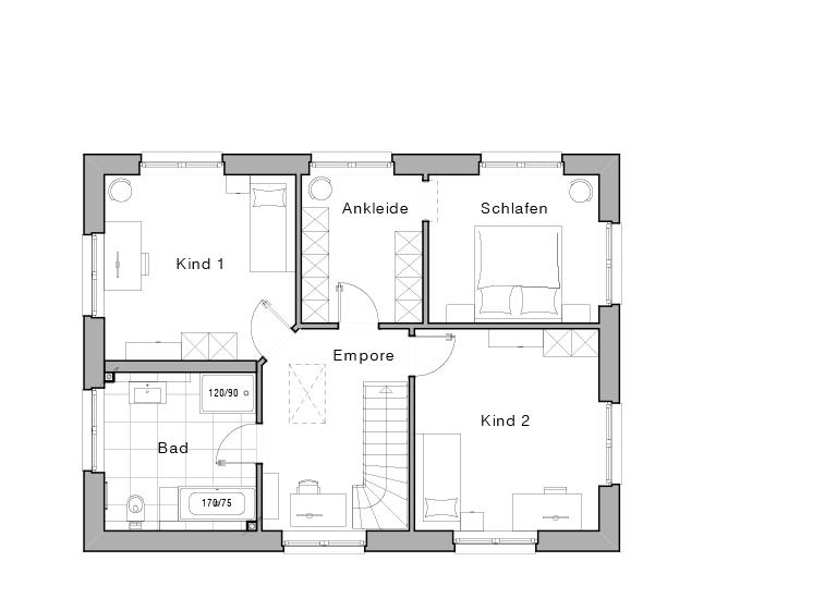 Grundriss Stadtvilla Maxime 300 II von Viebrockhaus - Obergeschoss