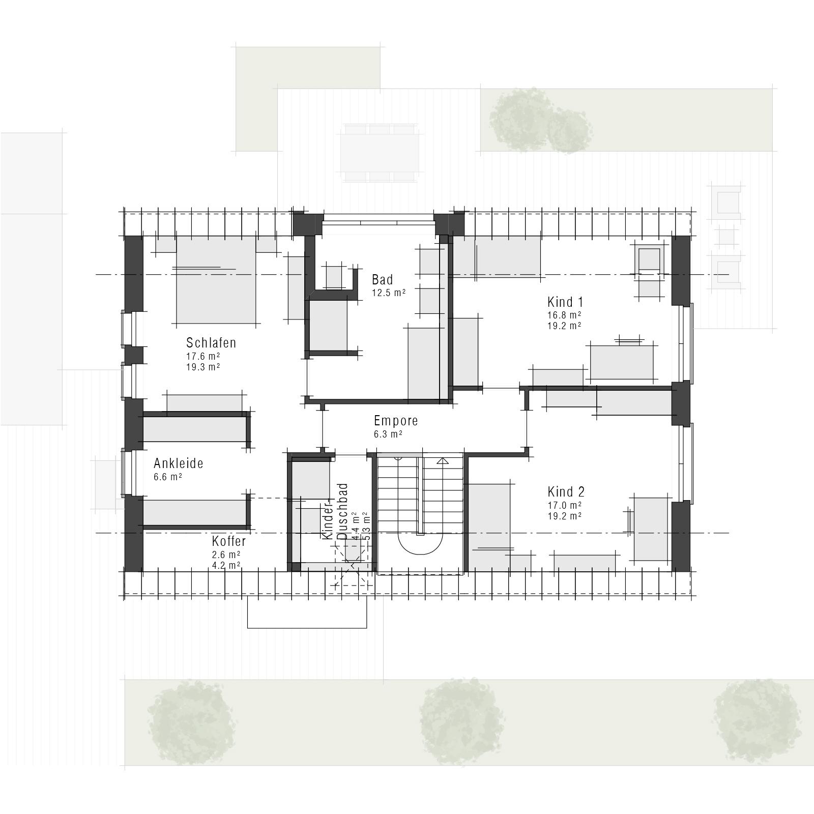 Grundriss Dachgeschoss eines Einfamilienhauses Edition 490 von Viebrockhaus