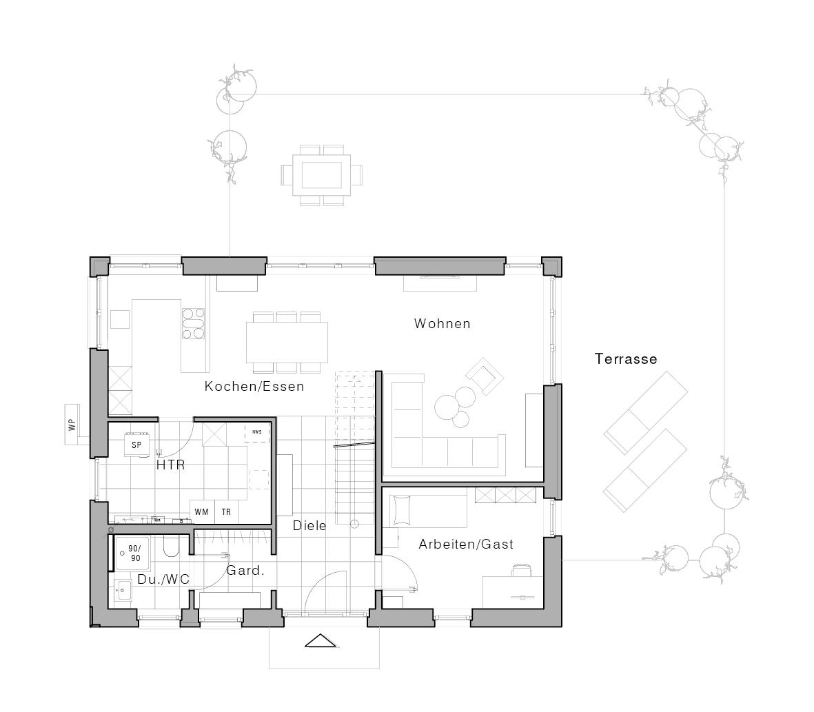 Grundriss Stadtvilla Maxime 430 II von Viebrockhaus - Erdgeschoss