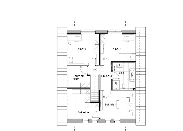 Grundriss Dachgeschoss eines Einfamilienhauses Maxime 620 von Viebrockhaus