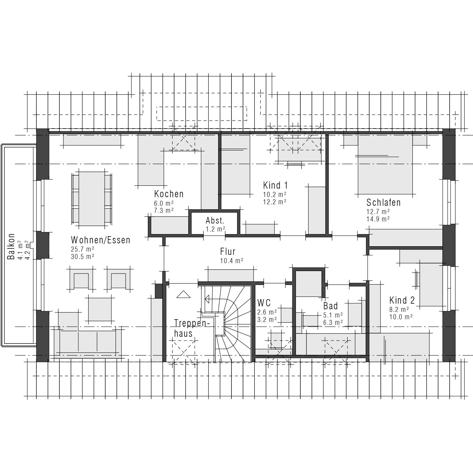 Grundriss Dachgeschoss Zweifamilienhaus Maxime 495 Z von Viebrockhaus