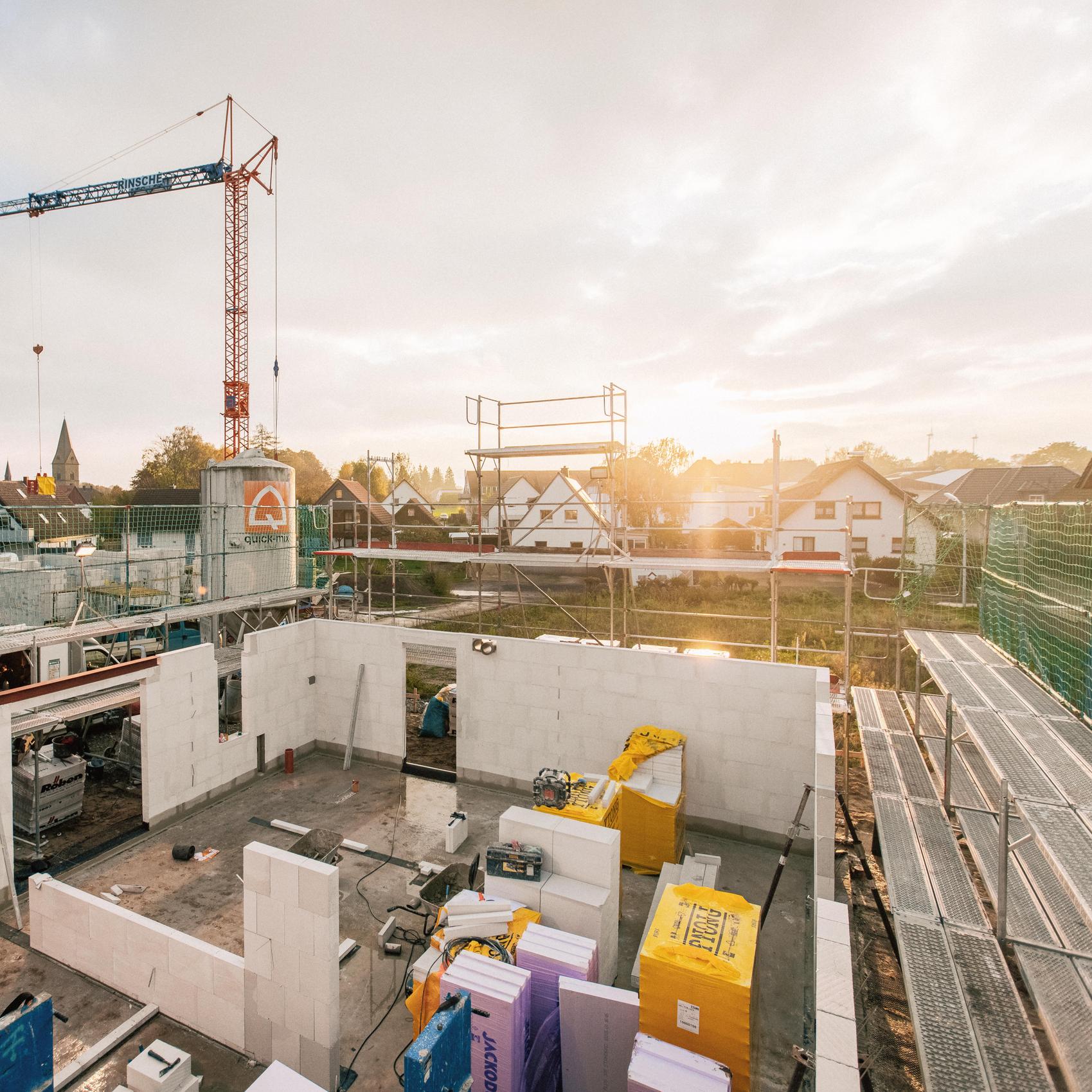 Blick in einen Rohbau