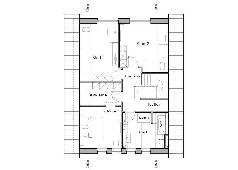 Grundriss Dachgeschoss des Maxime 320 von Viebrockhaus als Einfamilienhaus