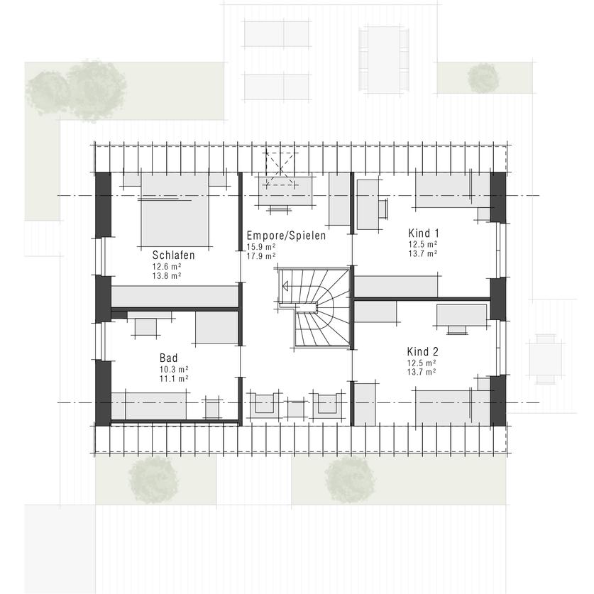 Grundriss Dachgeschoss ELW Maxime XL Next