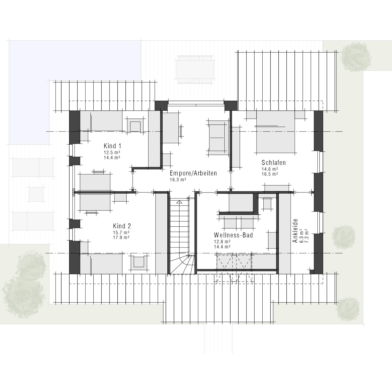 Grundriss Dachgeschoss eines Einfamilienhauses Edition 430 von Viebrockhaus