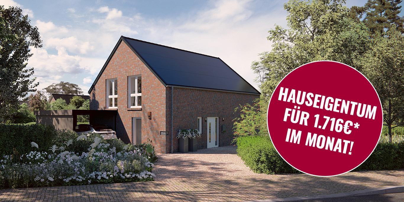 Wohneigentum derzeit bereits ab etwa 1.716 Euro* monatlich