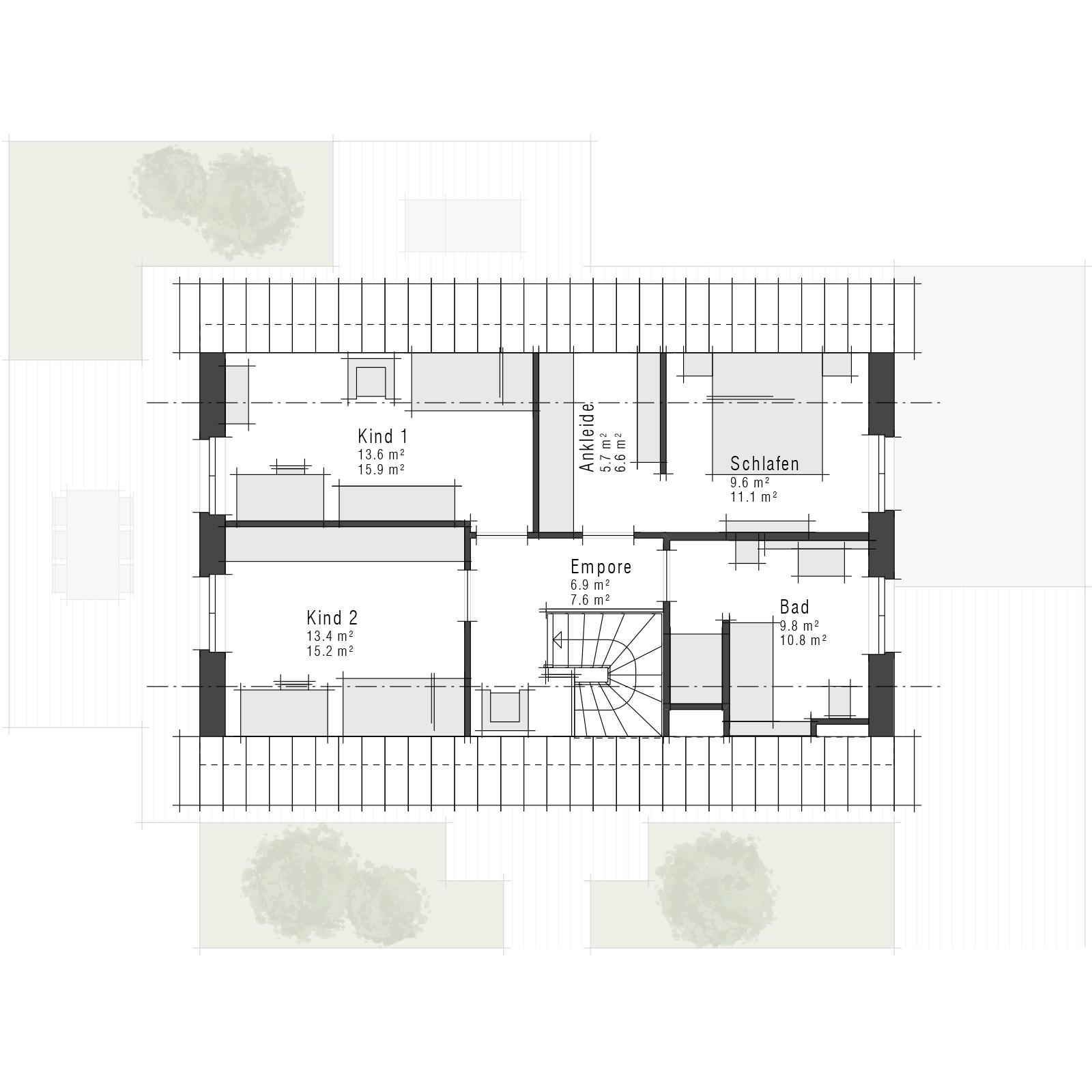 Grundriss des Dachgeschosses des Einfamilienhauses Maxime 120 von Viebrockhaus