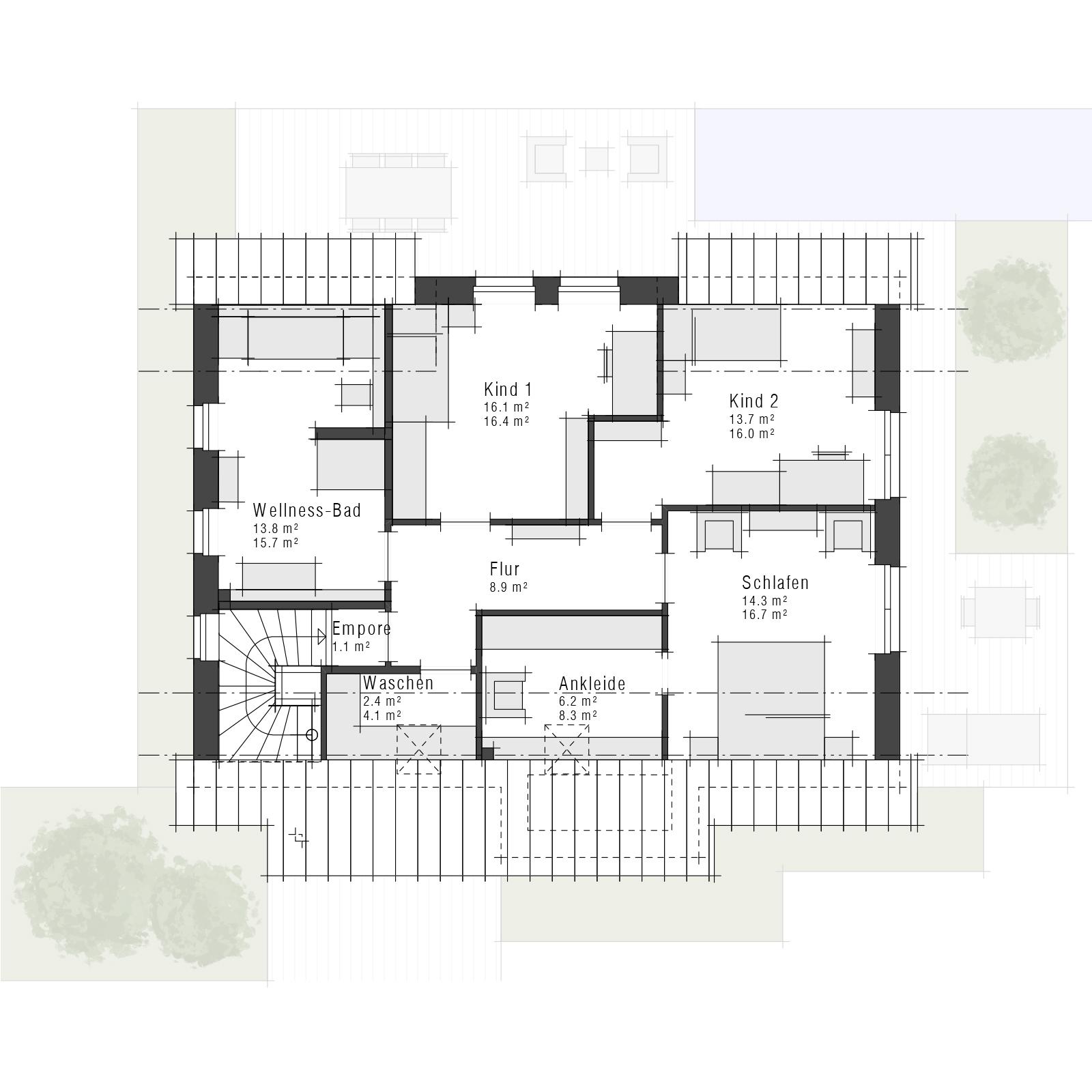 Grundriss des Dachgeschosses des Einfamilienhauses Edition 400 von Viebrockhaus