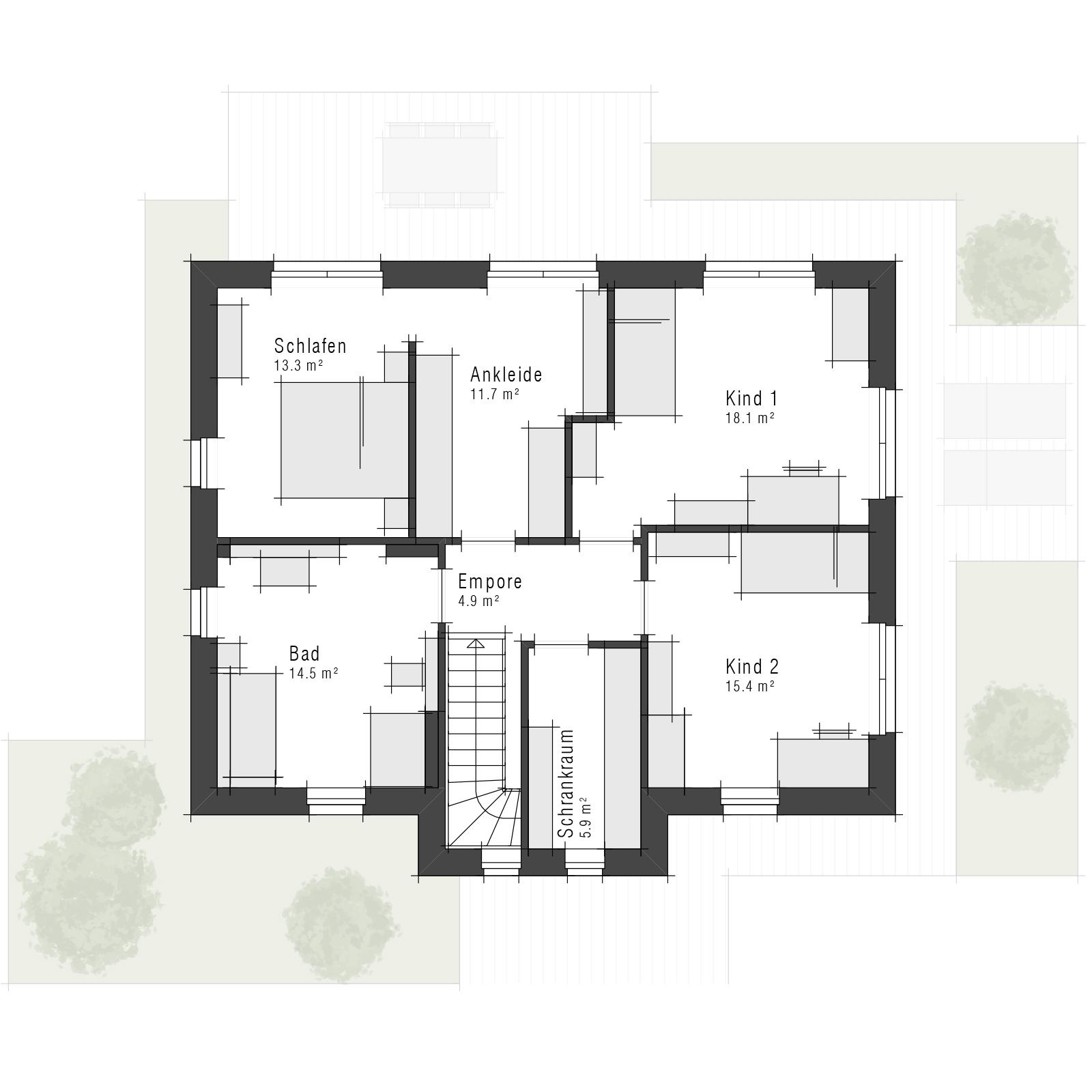 Grundriss Stadtvilla Maxime 410 II von Viebrockhaus - Obergeschoss