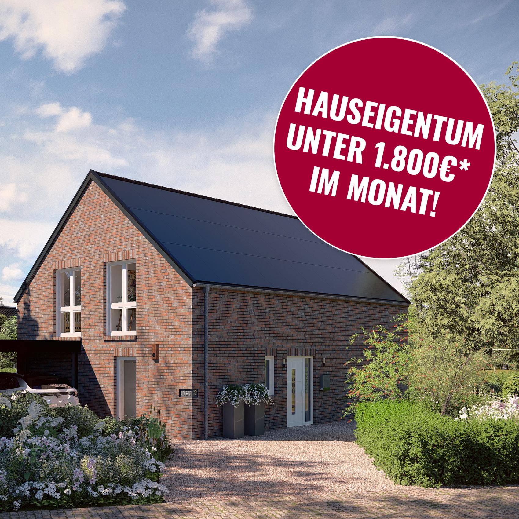 Wohneigentum derzeit bereits ab etwa 1.768 Euro* monatlich