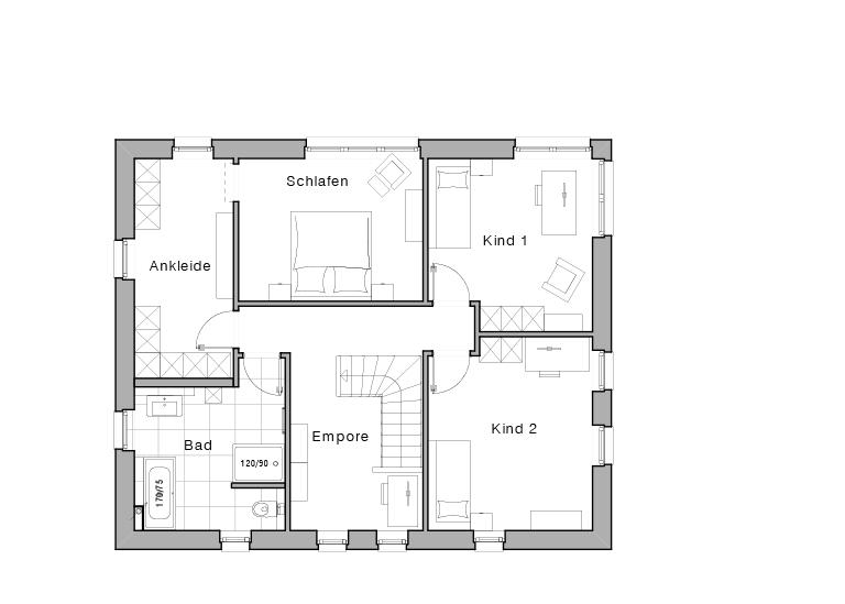 Grundriss Maxime 610 II - Stadtvilla von Viebrockhaus - Obergeschoss