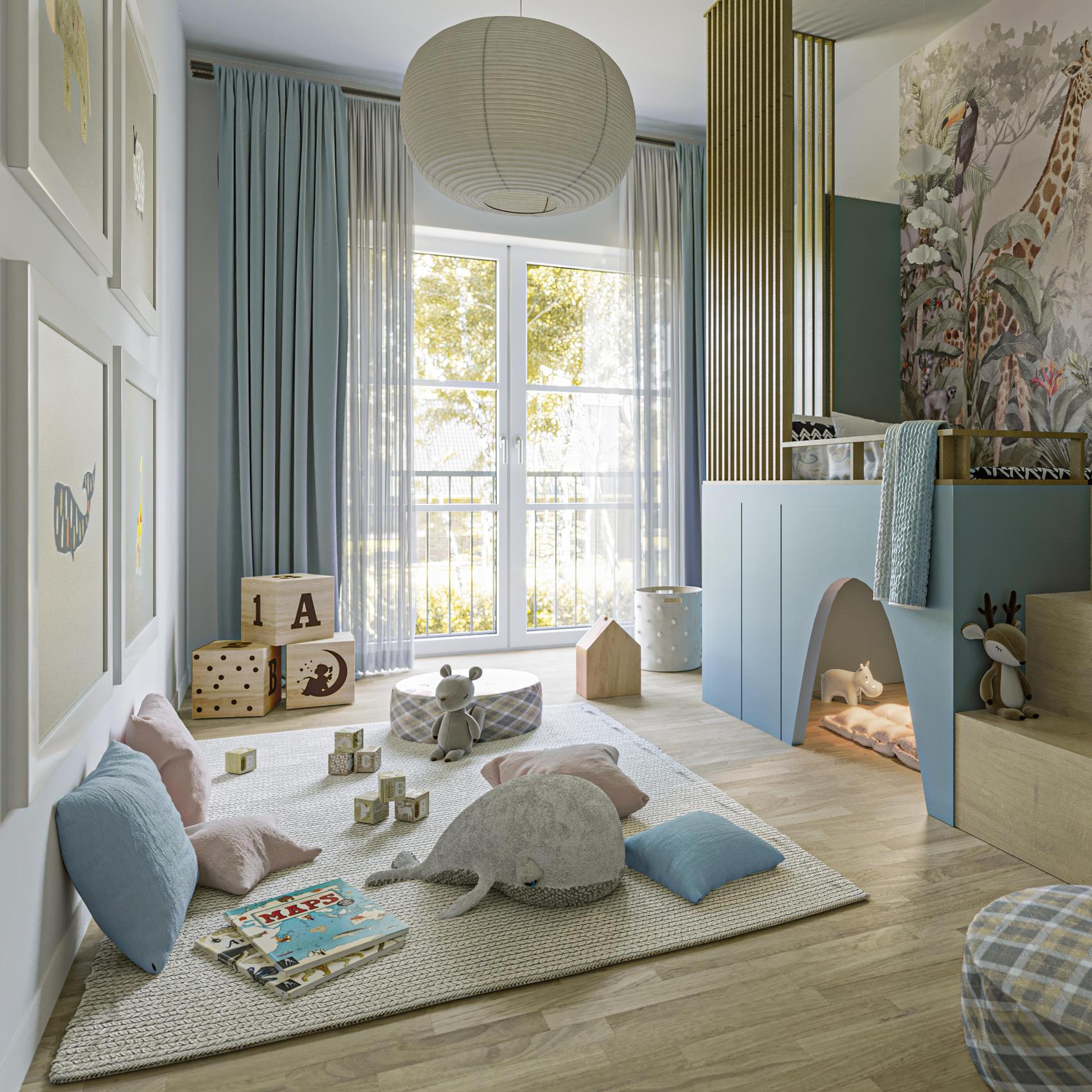 Blick in ein Kinderzimmer im Scandi-Look