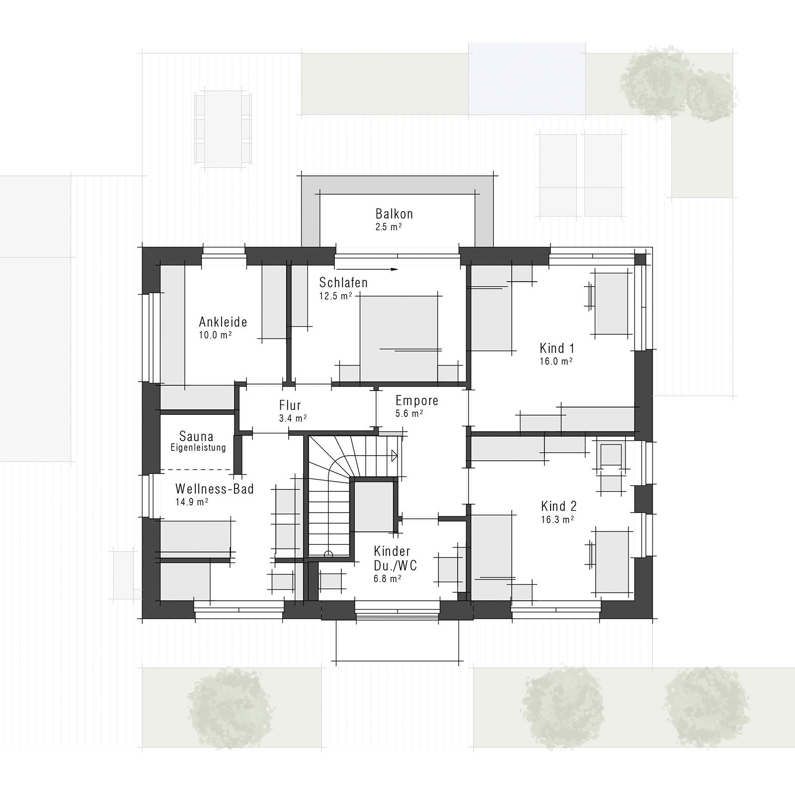 Grundriss Stadtvilla Edition 425 II von Viebrockhaus - Dachgeschoss