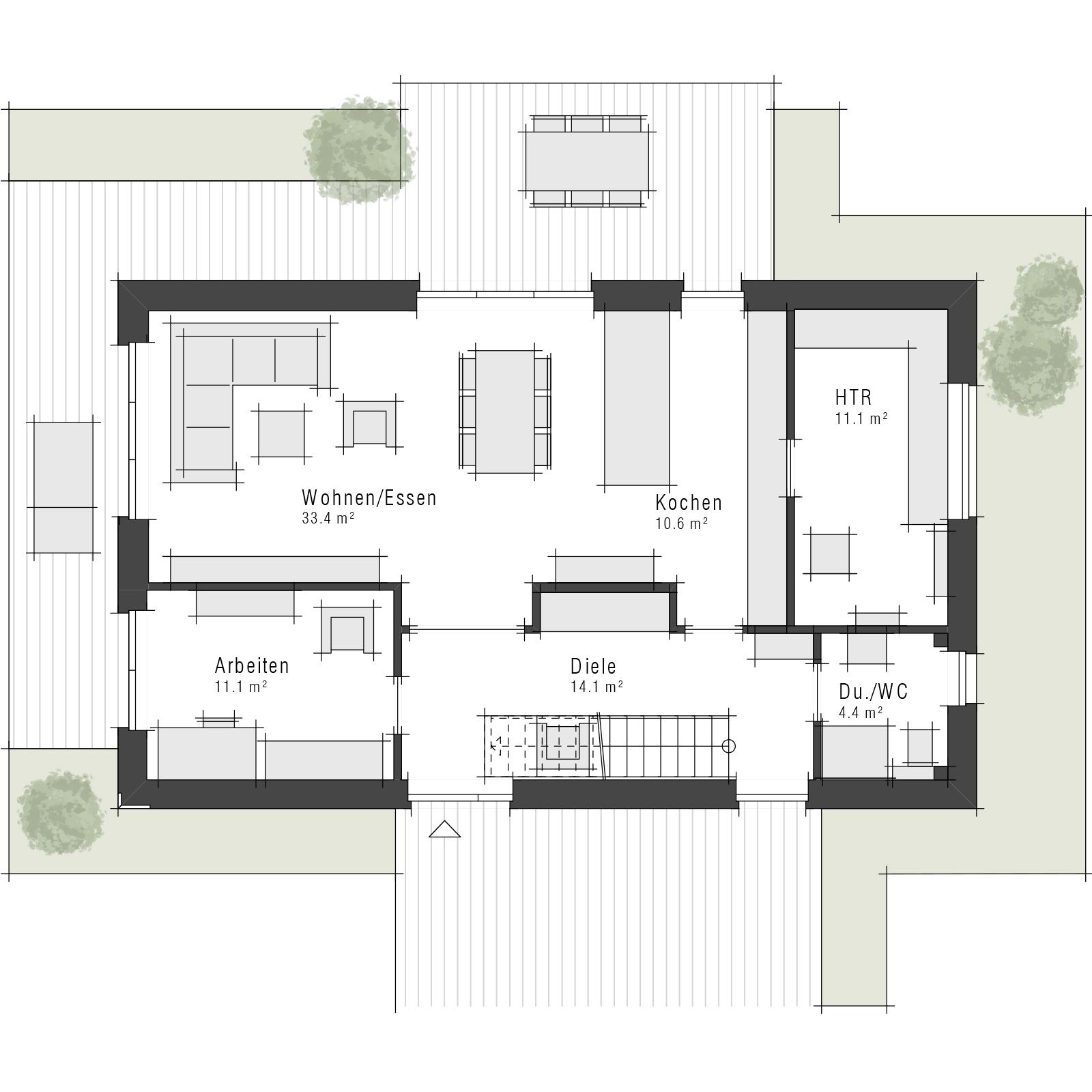Grundriss Stadtvilla Maxime 220 II von Viebrockhaus - Erdgeschoss