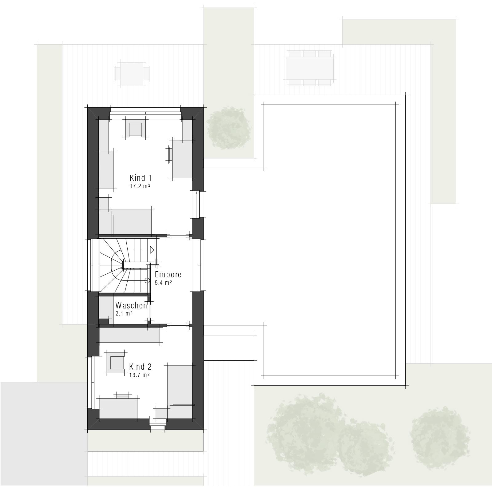 Grundriss Dachgeschoss des Edition 1200 von Viebrockhaus