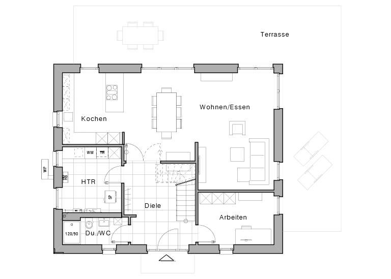 Grundriss Maxime 610 II - Stadtvilla von Viebrockhaus - Erdgeschoss