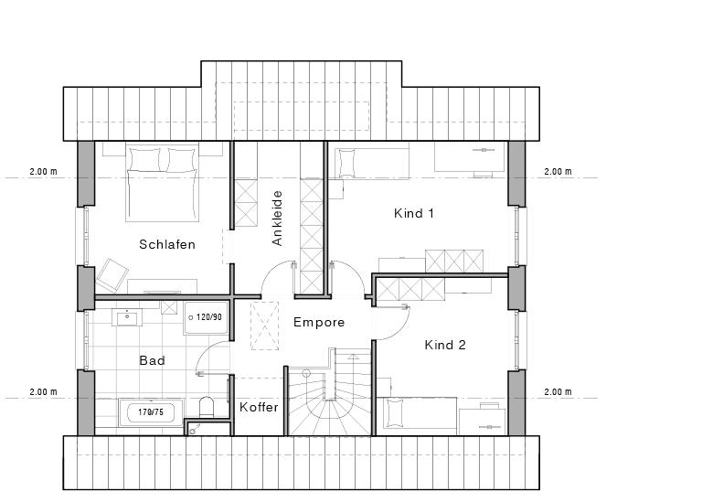 Grundriss Dachgeschoss des Maxime 330 von Viebrockhaus