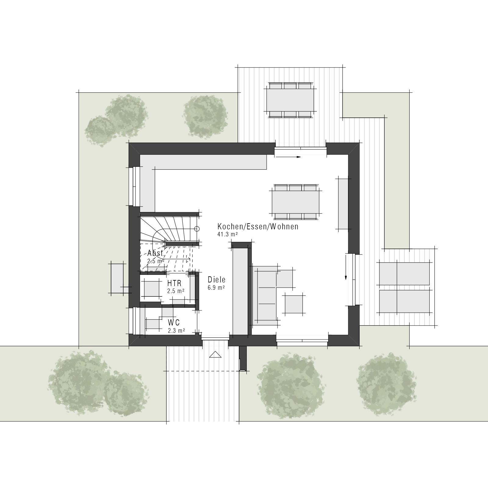 Grundriss Erdgeschoss einer Stadtvilla Edition 200 II von Viebrockhaus
