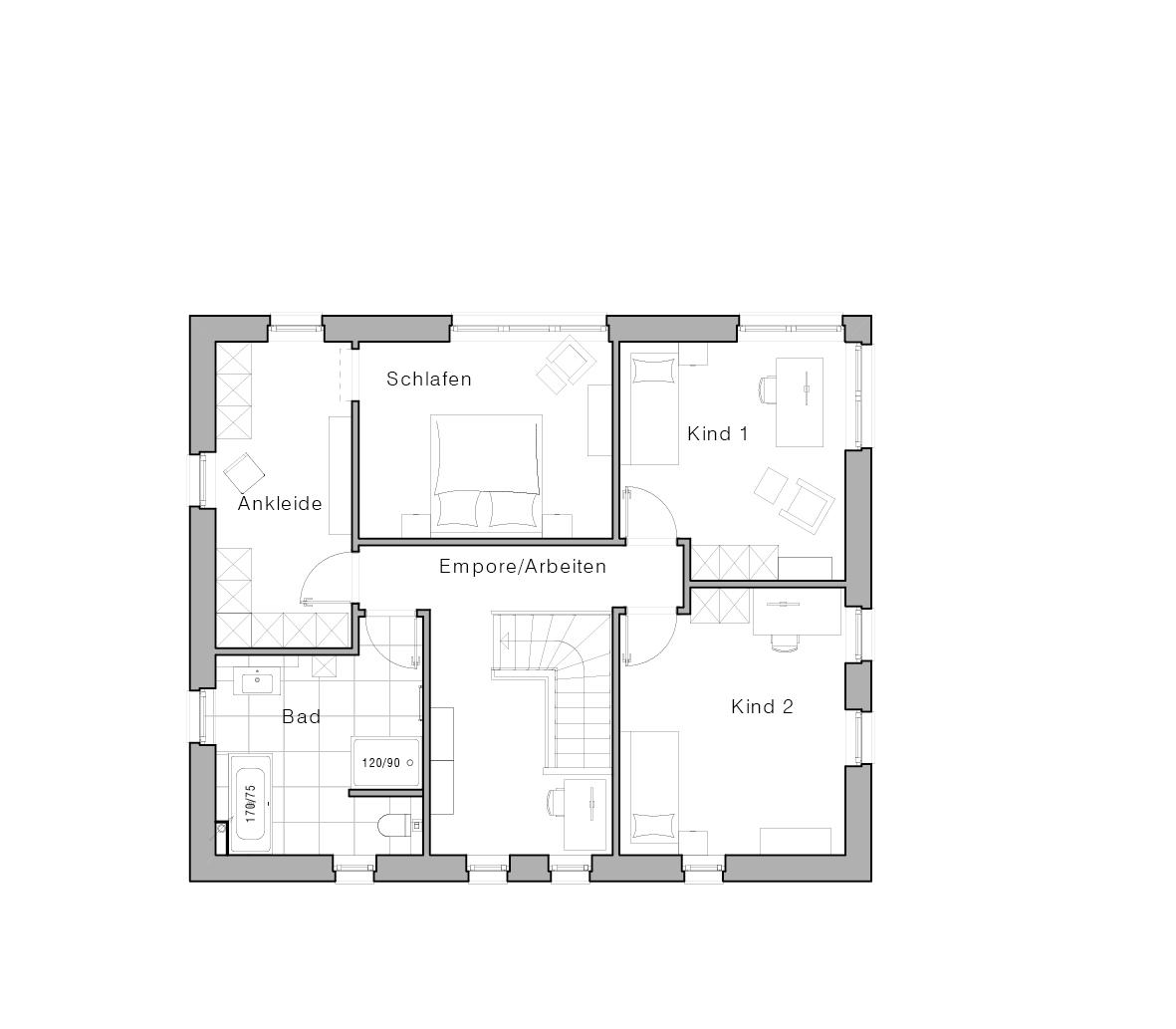 Grundriss Maxime 610 II - Stadtvilla von Viebrockhaus - Obergeschoss