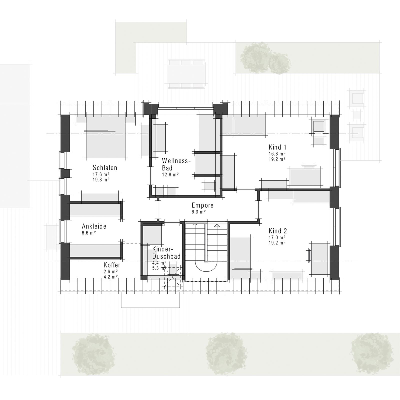 Grundriss Dachgeschoss eines Einfamilienhauses Edition 490 von Viebrockhaus
