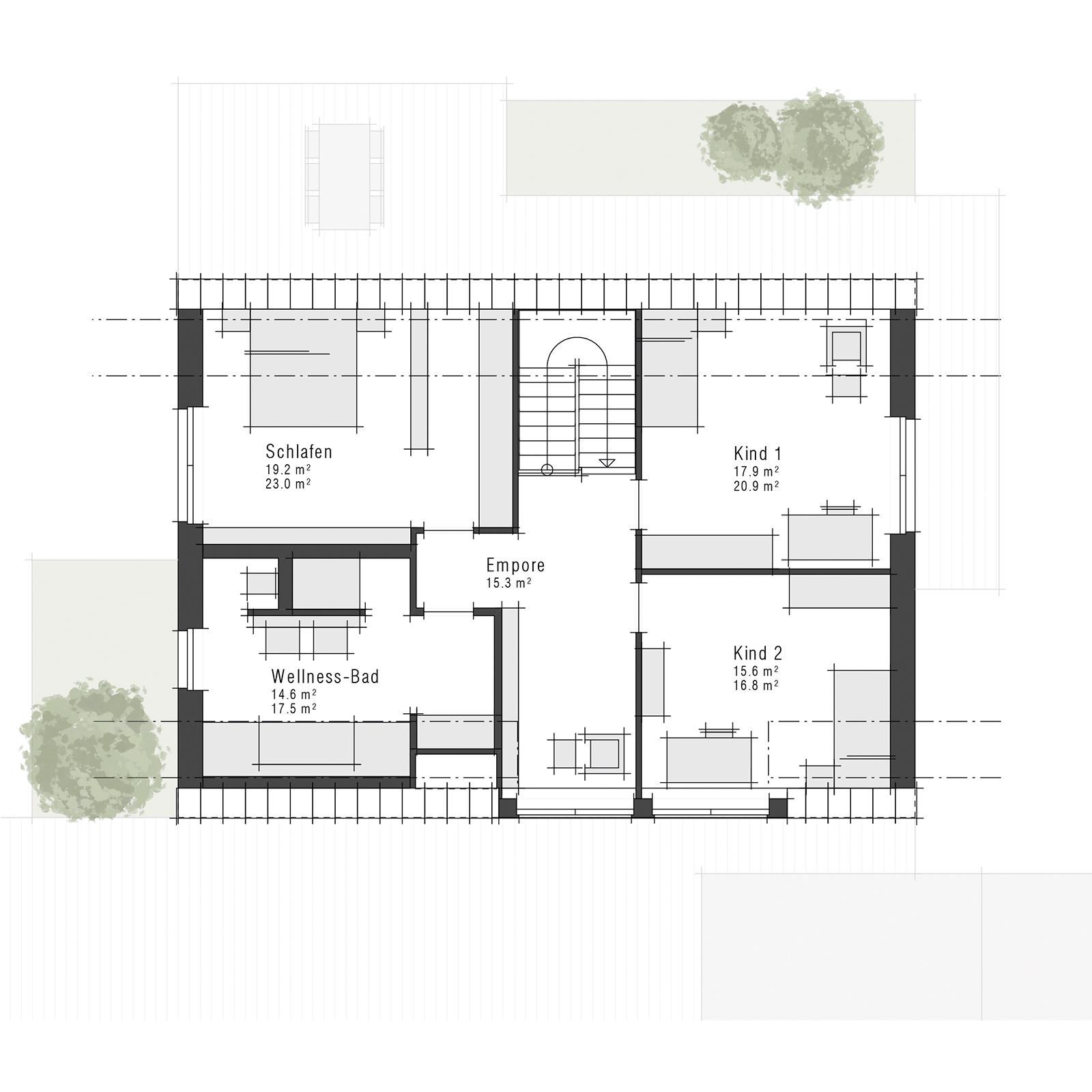 Grundriss Dachgeschoss eines Einfamilienhauses Edition 630 von Viebrockhaus