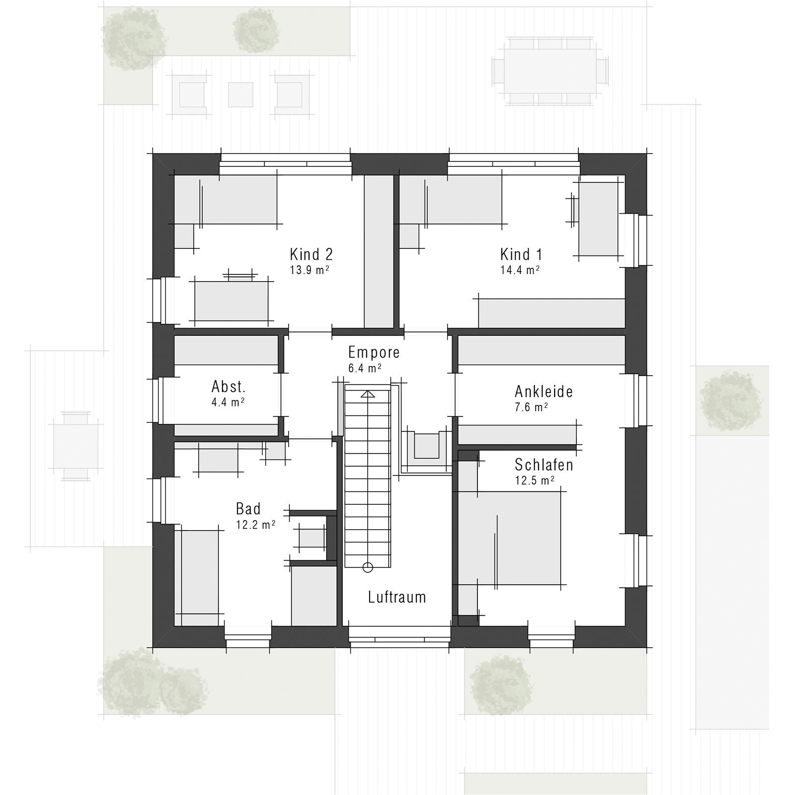 Grundriss Maxime 720 II im Stil zeitlos  - Stadtvilla von Viebrockhaus - Obergeschoss