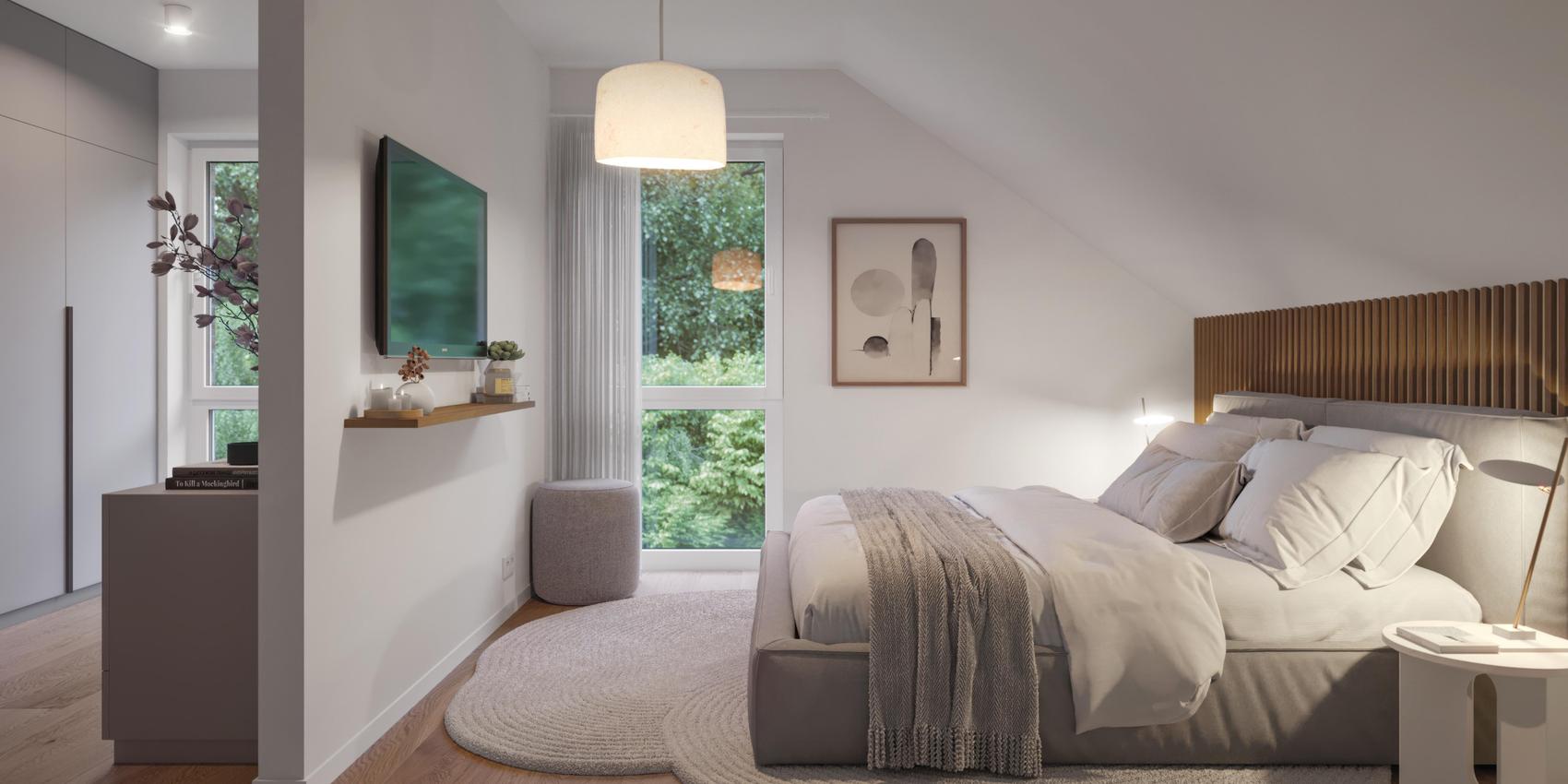 Schlafzimmer und Ankleide im Viebrockhaus Maxime 700 