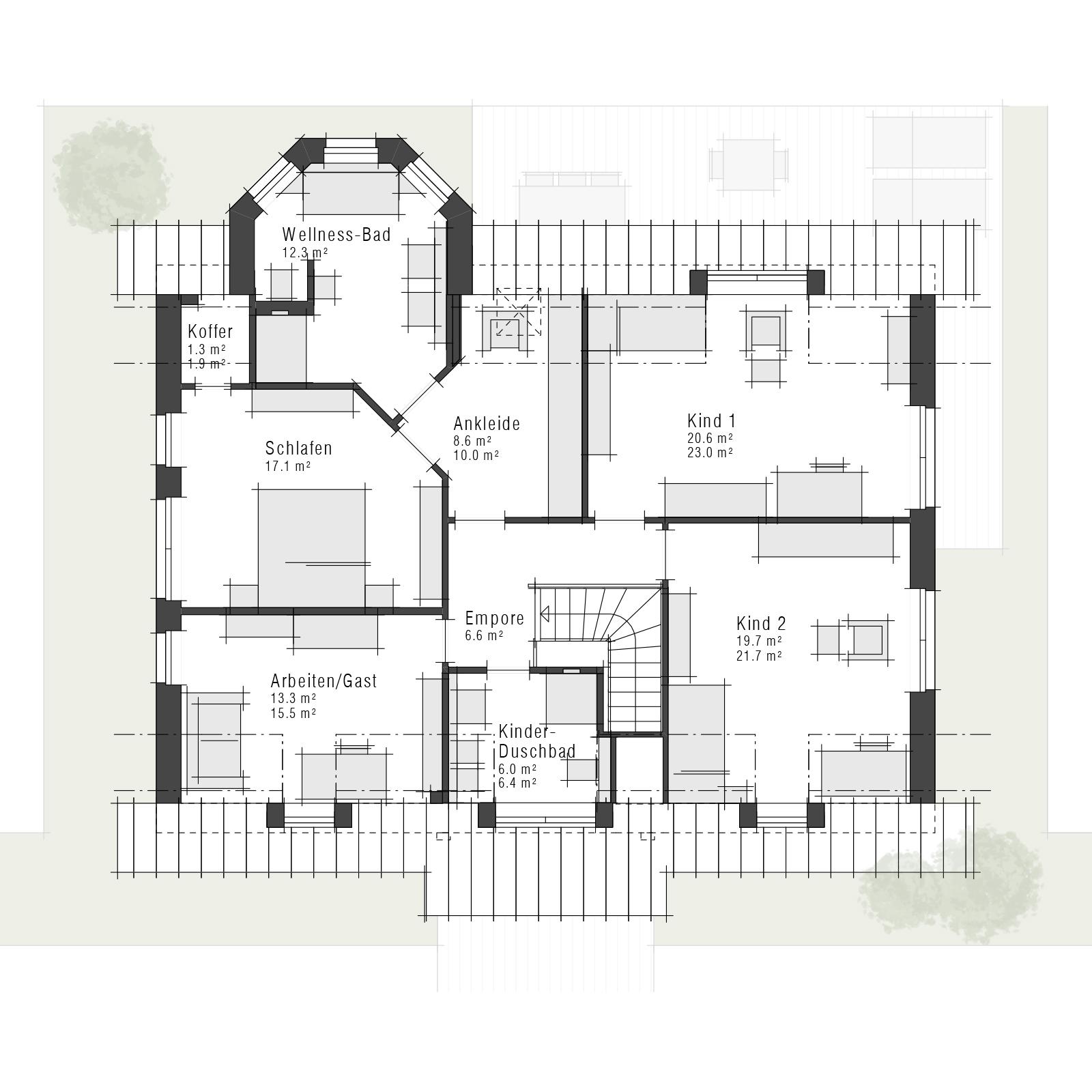 Grundriss Dachgeschoss eines Einfamilienhauses Edition 700 von Viebrockhaus