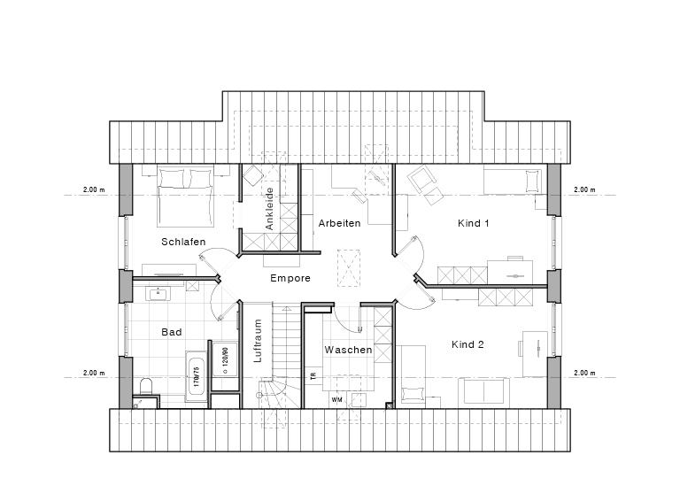 Grundriss Obergeschoss Zweifamilienhaus Maxime 439 ELW von Viebrockhaus