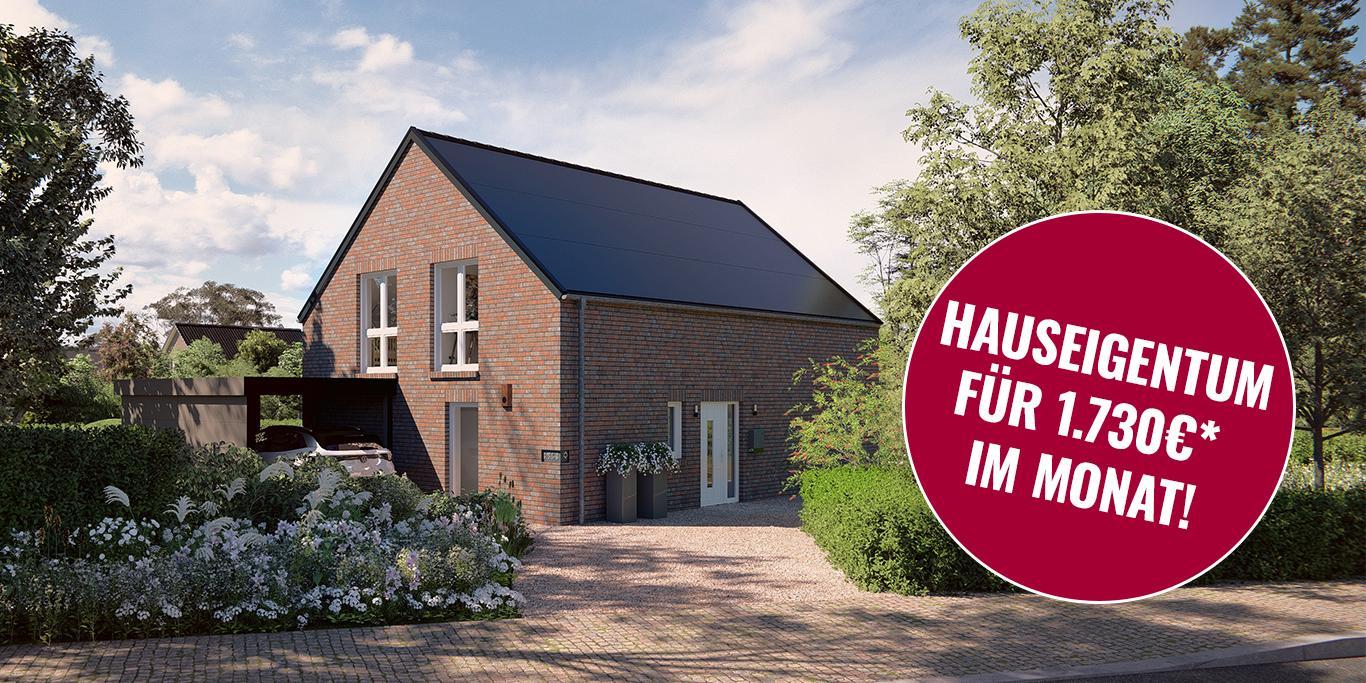 Wohneigentum derzeit bereits ab etwa 1.730 Euro* monatlich