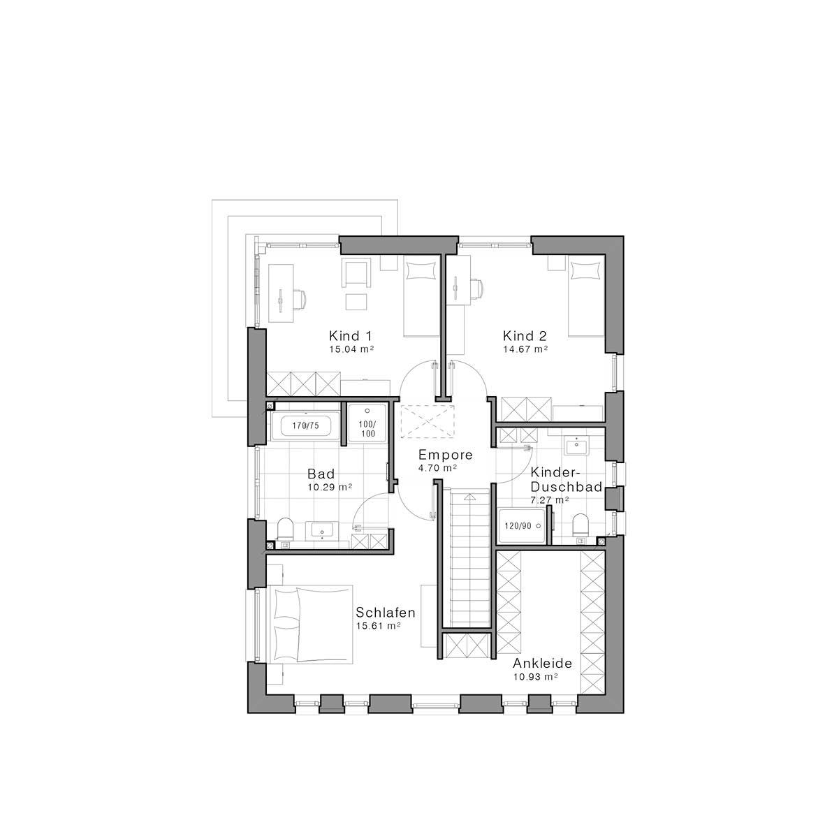 Grundriss Stadtvilla Maxime 420 II von Viebrockhaus - Dachgeschoss