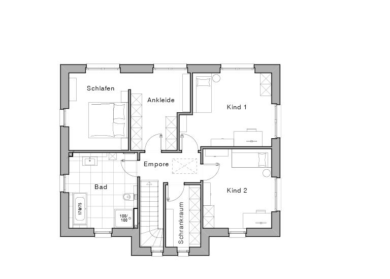 Grundriss Stadtvilla Maxime 410 II von Viebrockhaus - Dachgeschoss