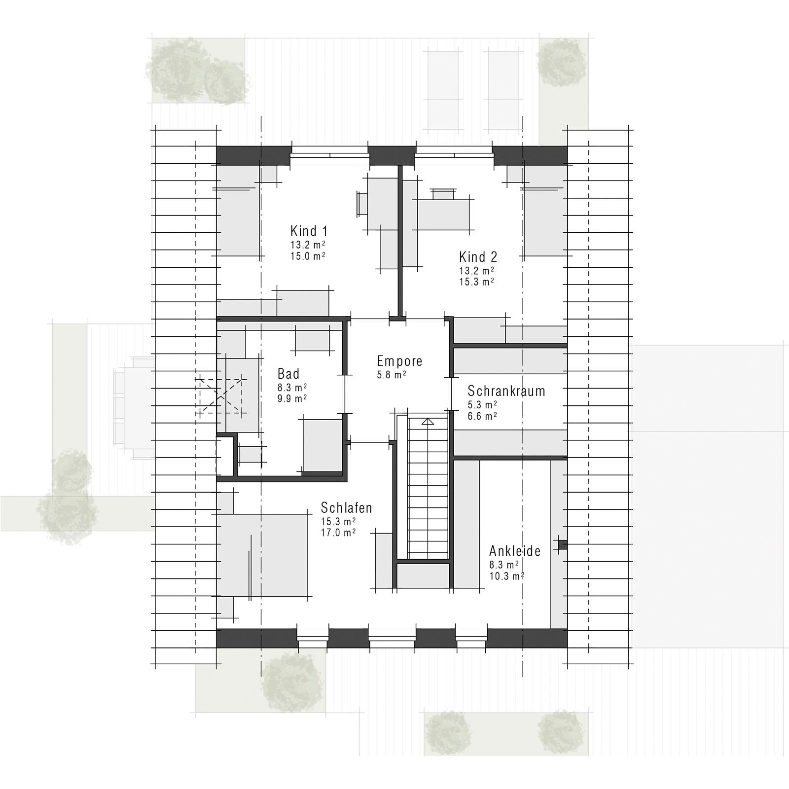 Grundriss Dachgeschoss Maxime 420 als Einfamilienhaus von Viebrockhaus