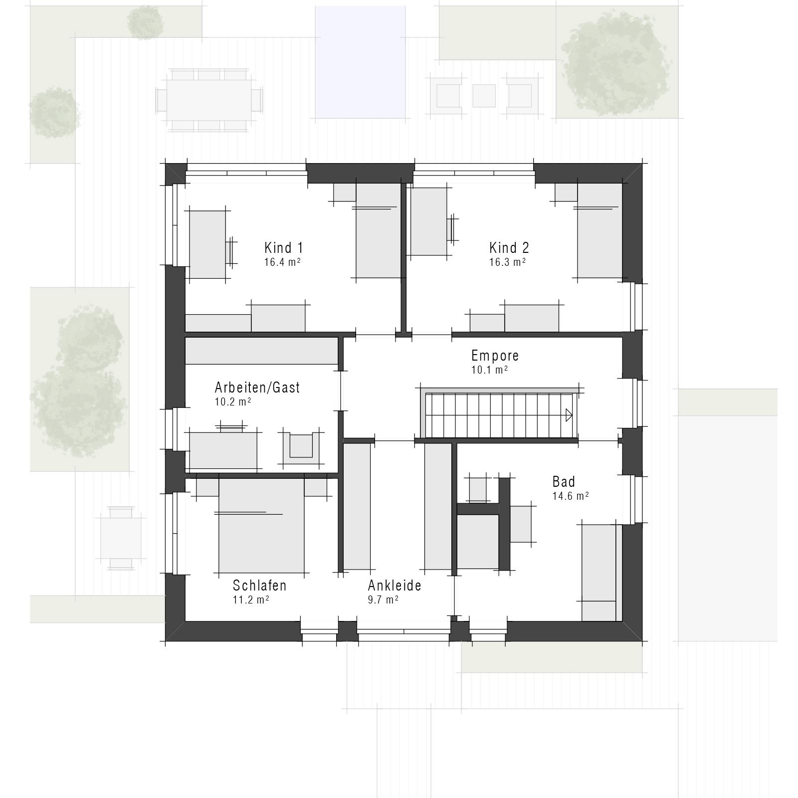 Grundriss Maxime 810 II  - Stadtvilla von Viebrockhaus -  Obergeschoss