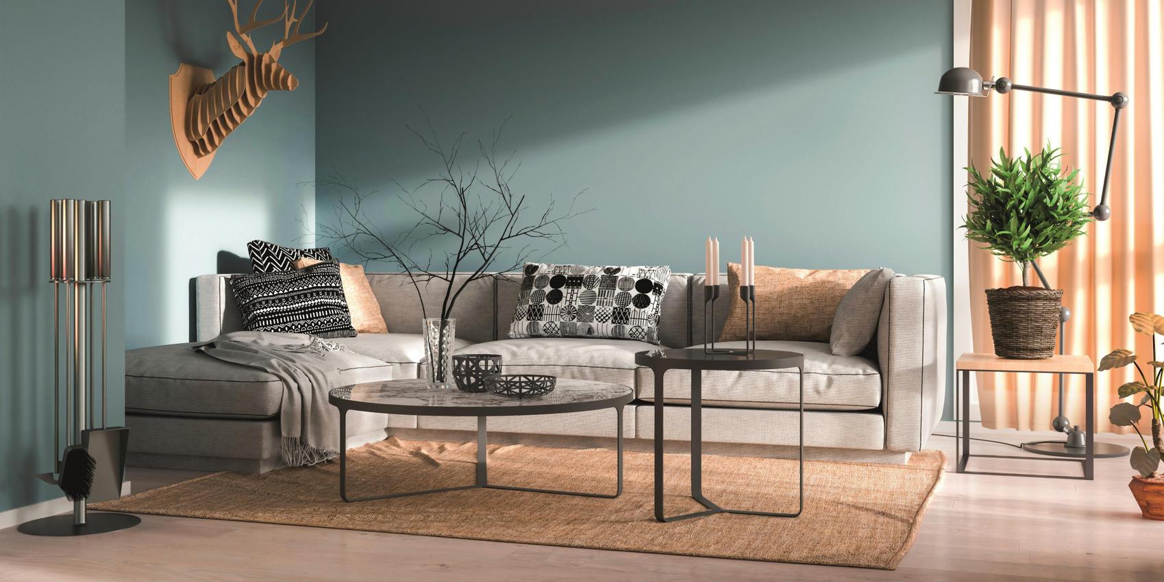 Wohnzimmer mit Fußbodenheizung