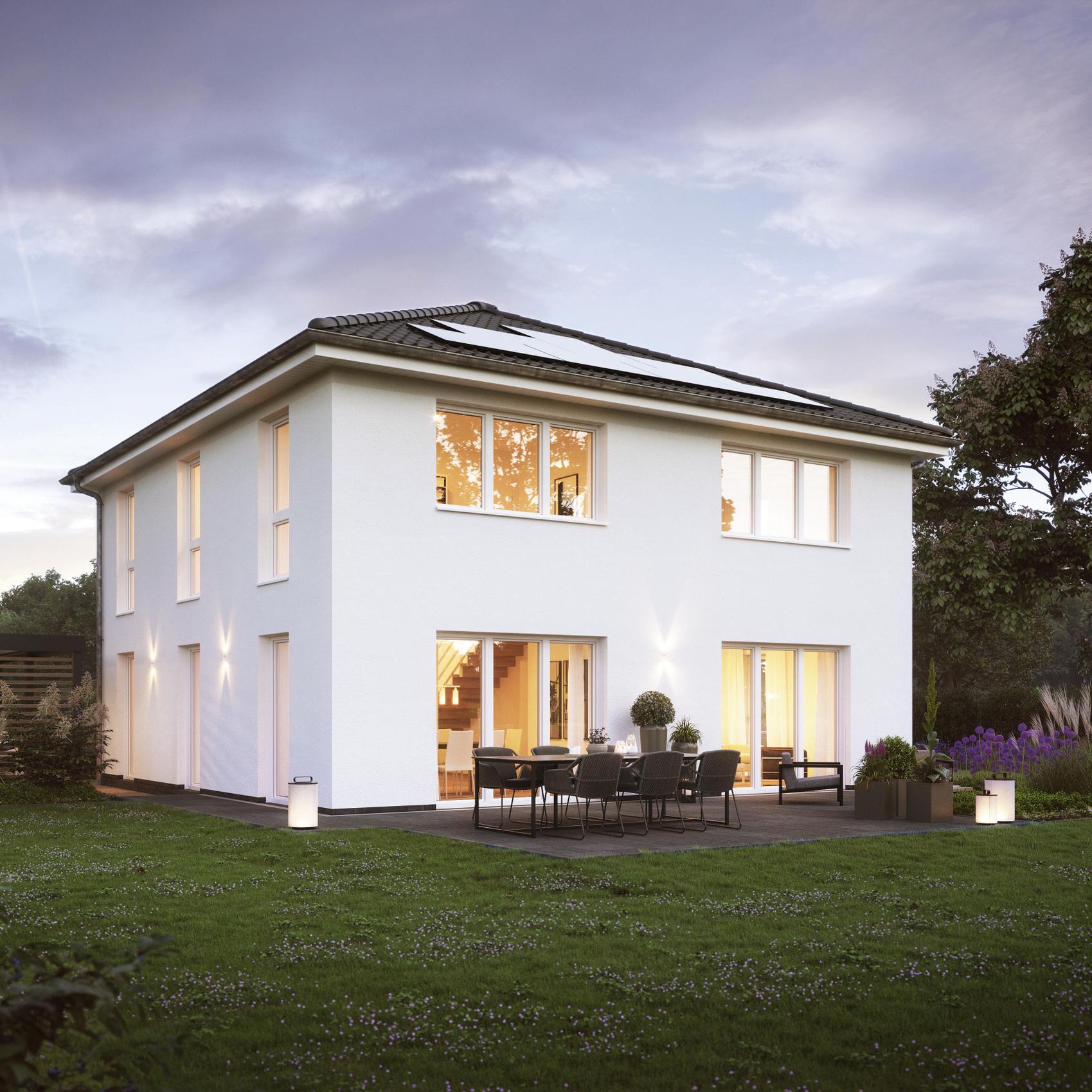 Modernes Haus mit Zeltdach von Viebrockhaus