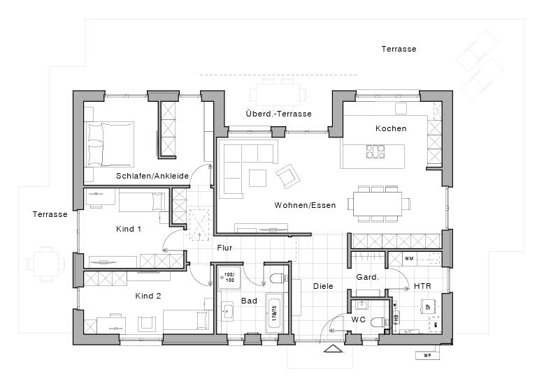 Grundriss des Maxime 800 B von Viebrockhaus
