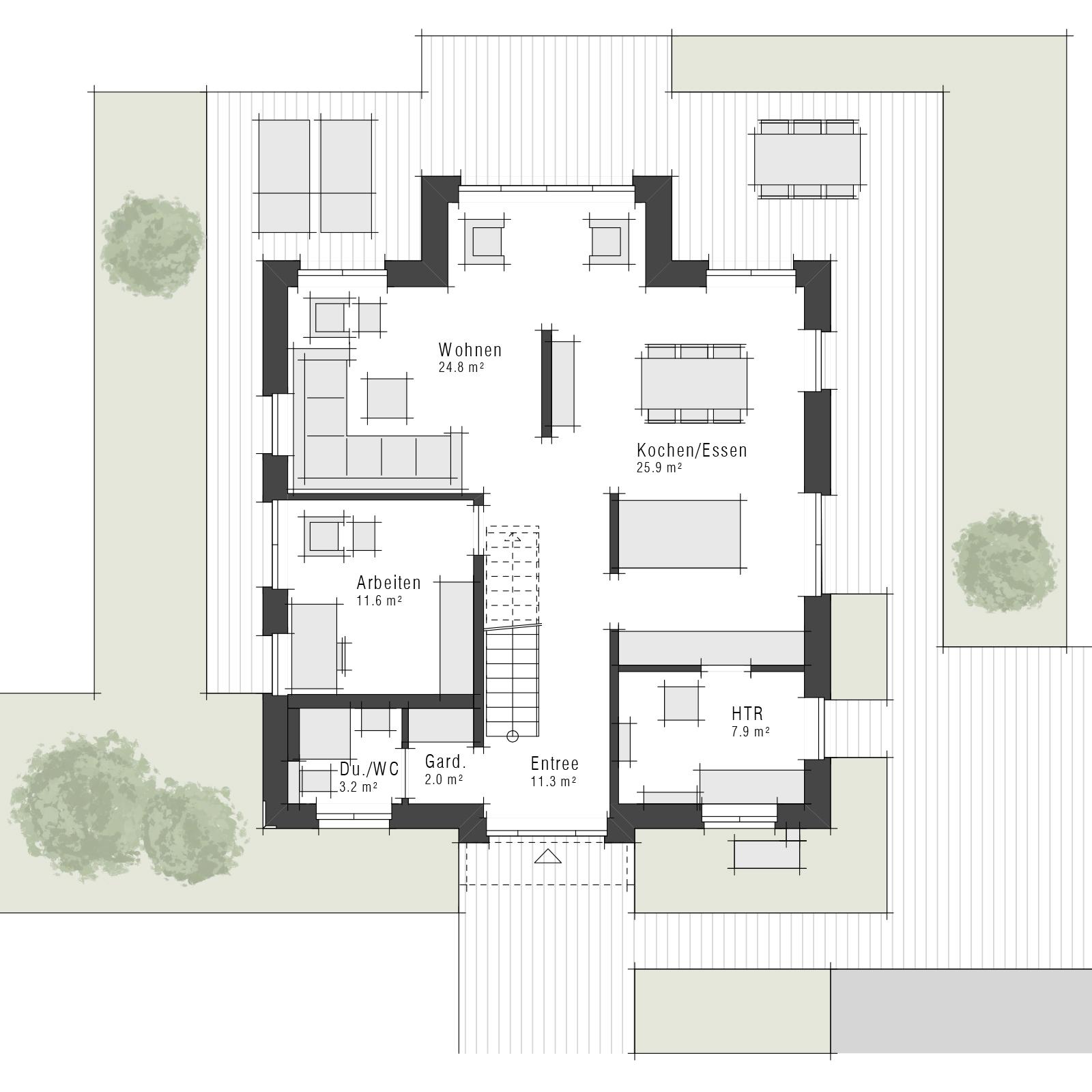 Grundriss Maxime 720 II im Stil klassisch - Stadtvilla von Viebrockhaus - Erdgeschoss