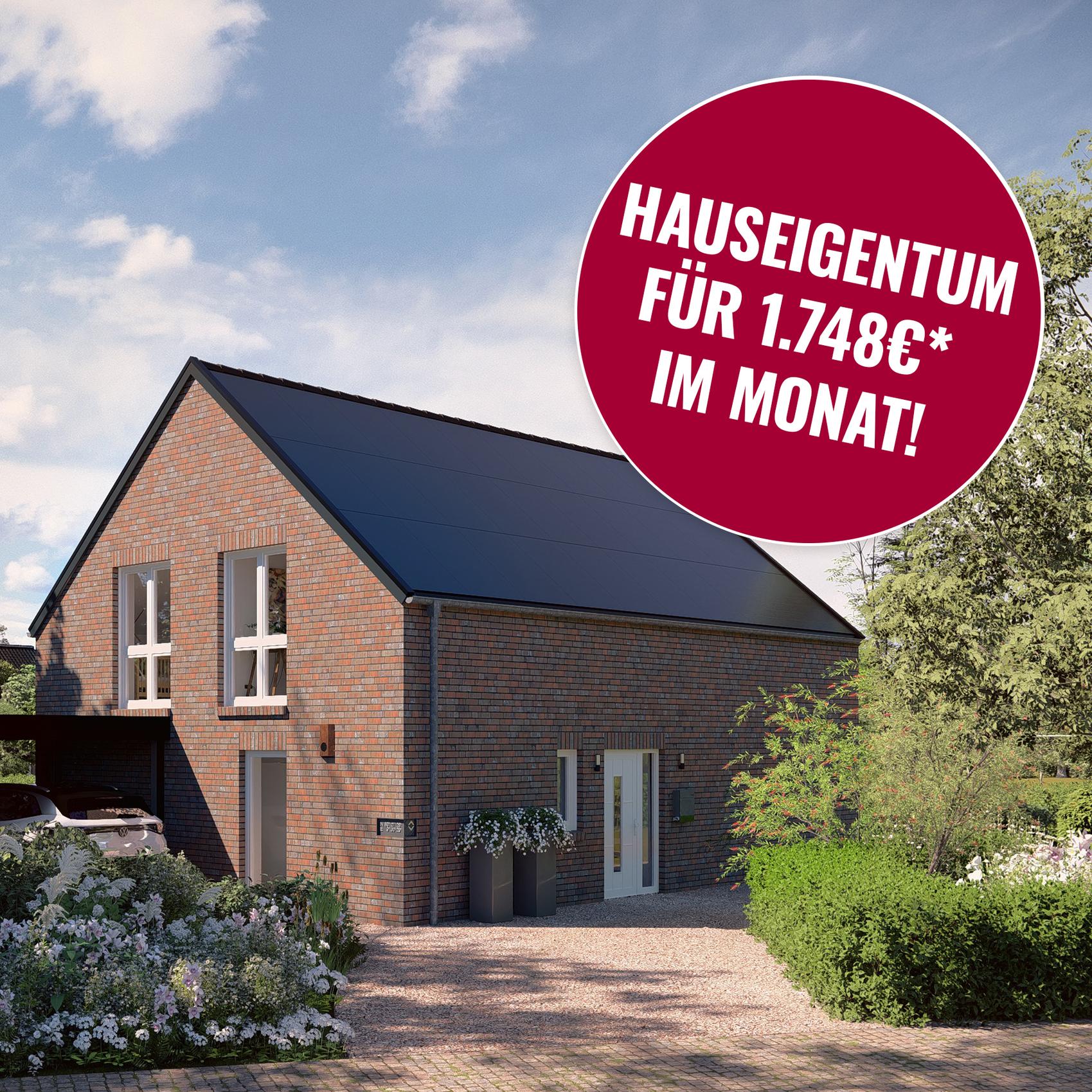 Wohneigentum derzeit bereits ab etwa 1.748 Euro* monatlich