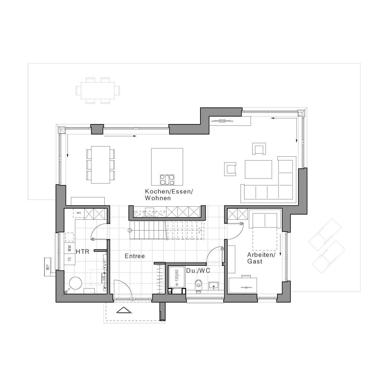 Grundriss Stadtvilla Edition 660 II von Viebrockhaus - Erdgeschoss