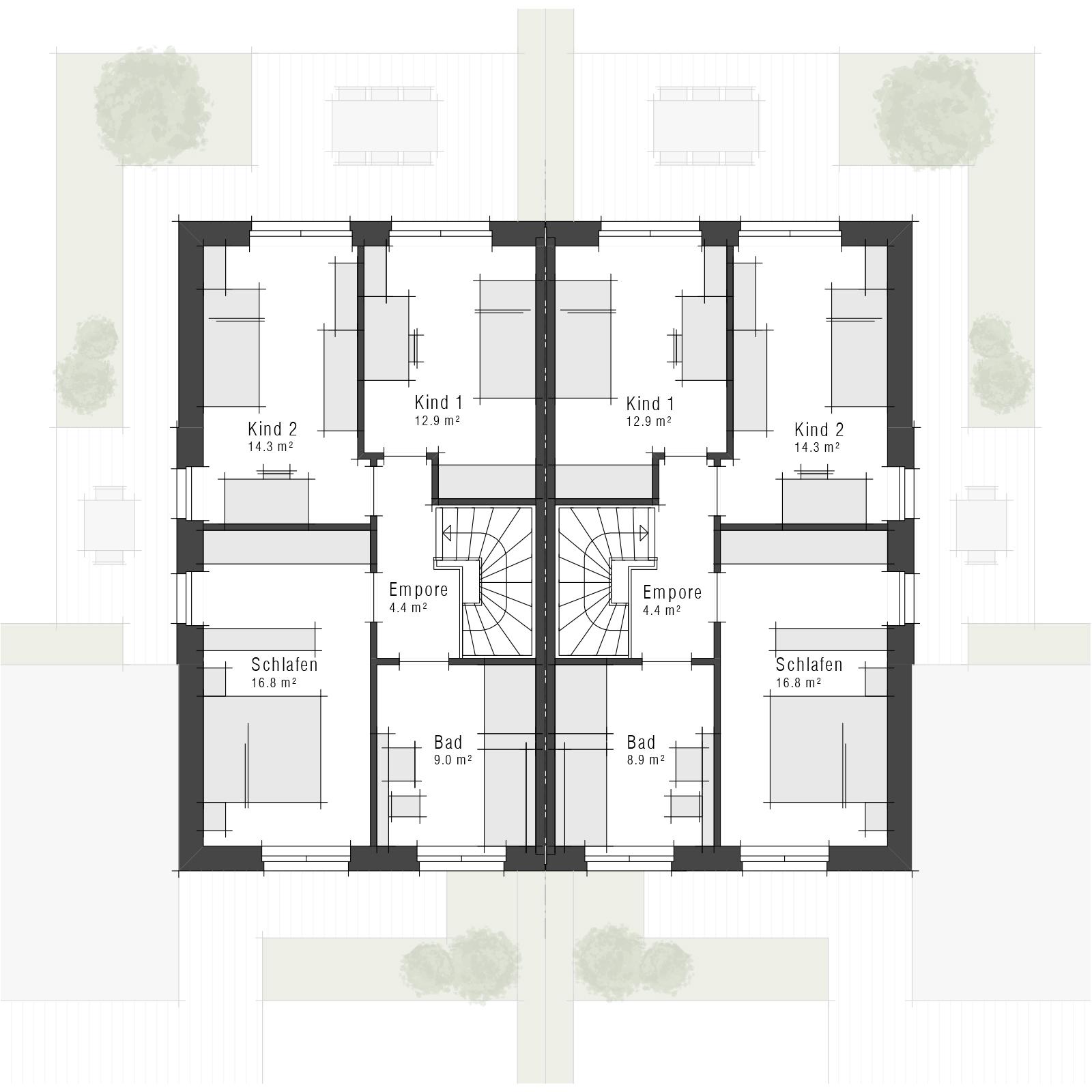 Grundriss Obergeschoss (ohne Dachgeschossausbau) V10 D von Viebrockhaus