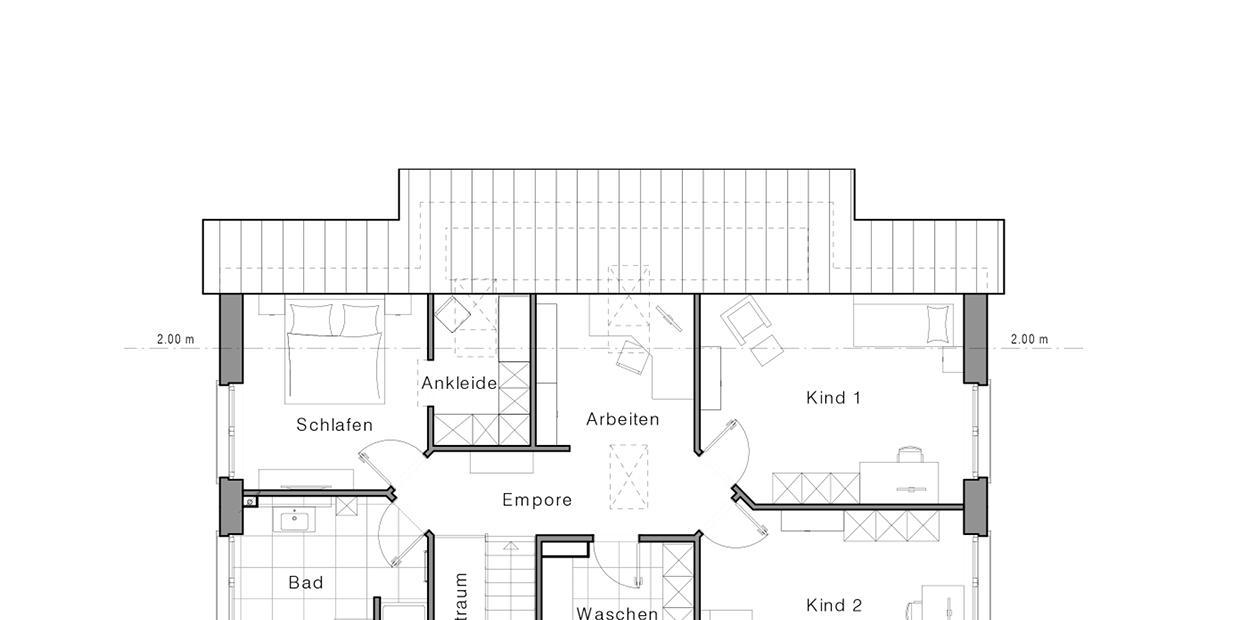 Grundriss eines Zweifamilienhauses von Viebrockhaus
